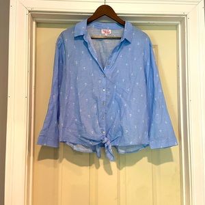 Cute women's tie front top